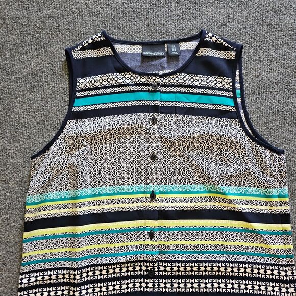 Cynthia Rowley Dress Womens 8 Blue Striped Sleeveless Sheath 1/2 Button Casual - Picture 2 of 8